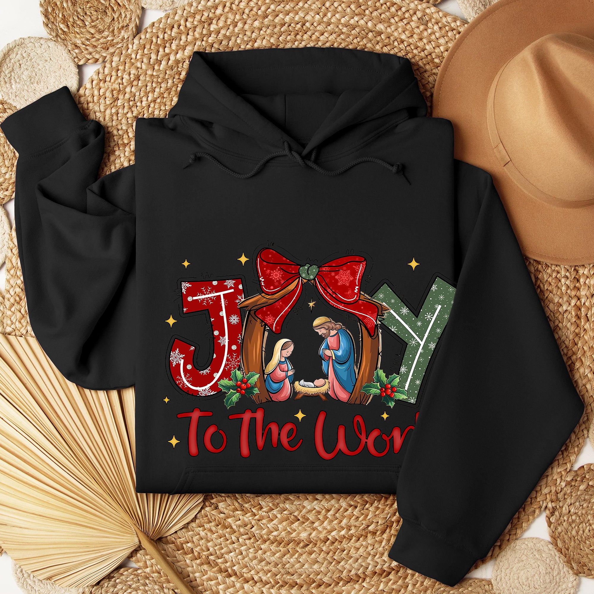 Christian Christmas Sweatshirt, Joy To The World Sweatshirt, Coquette Jesus Sweatshirt. ILAF27